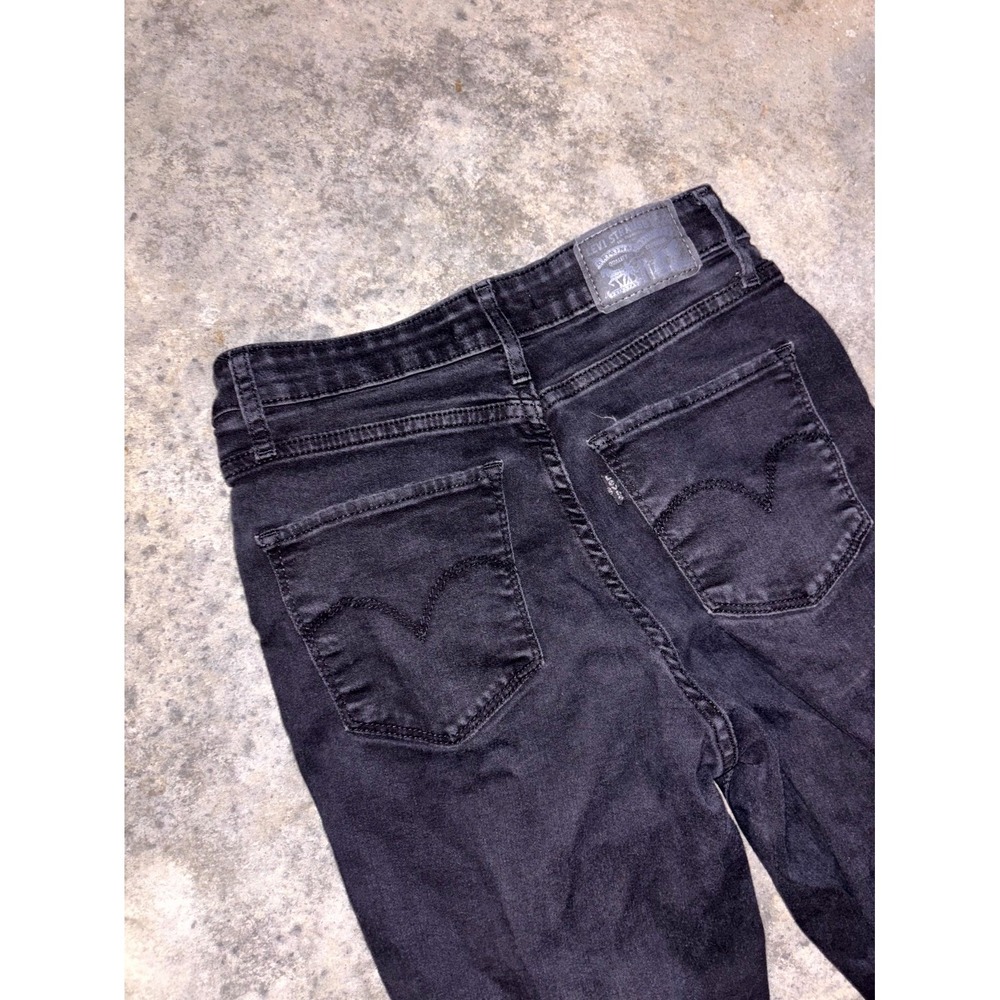 Levi's 721 Skinny Jeans Womens 29 Black Denim Dark Wash High Rise Streetwear